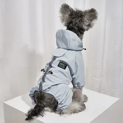 Dog Raincoat Pet Waterproof Jumpsuit Reflective Puppy Clothes for Small Medium Dogs Chihuahua Yorkshire Hooded Raincoat