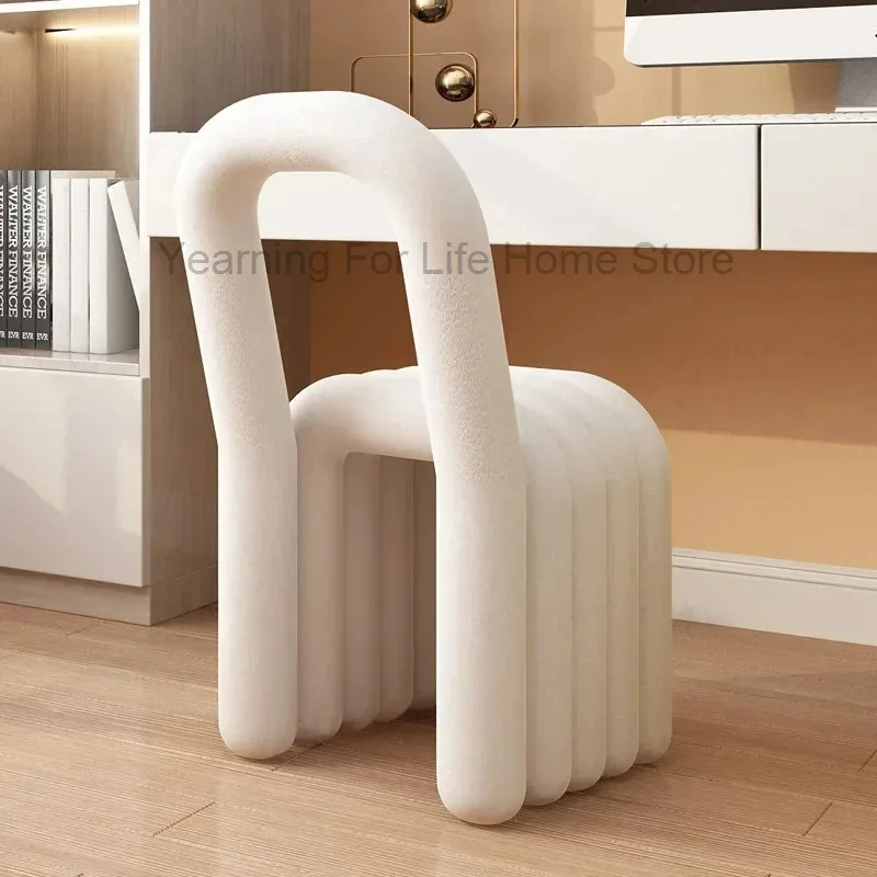 

Accent Chair Dining Stool Living Room Bedroom Comfortable Desk Nordic Backrest Simple Photo Chair Creative Long Sitting