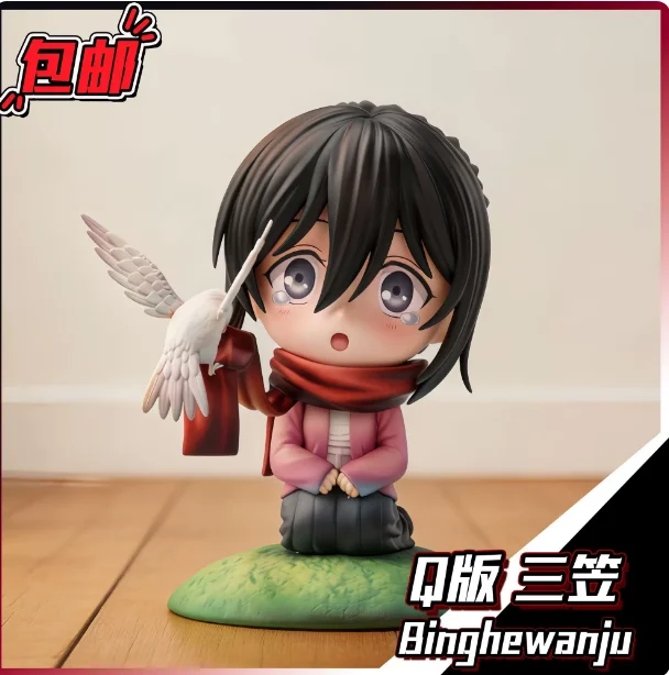 presale-anime-attack-on-titan-mikasa·ackerman-cosplay-anime-q-version-model-ornament-desktop-decoration-xmas-gift