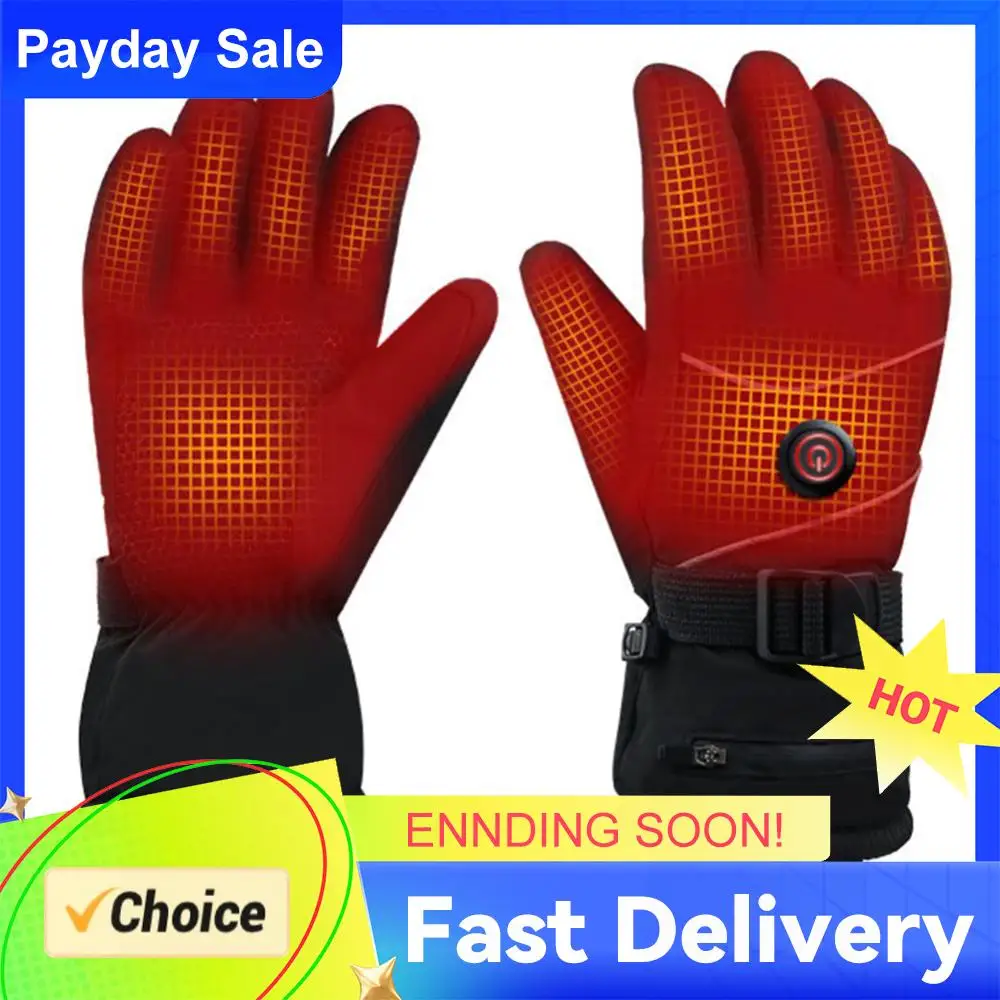 

DC Plug in Heating Thermal Gloves Waterproof Heated Gloves Touch Screen for Cycling Running Driving Hiking Walking for Women Men