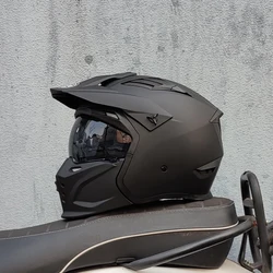 ORZ Motorcycle Helmet Vintage Casque Moto Black Warrior Combination Helmet Full Half Helmet Cruising Cascos Motorcross Capacetes