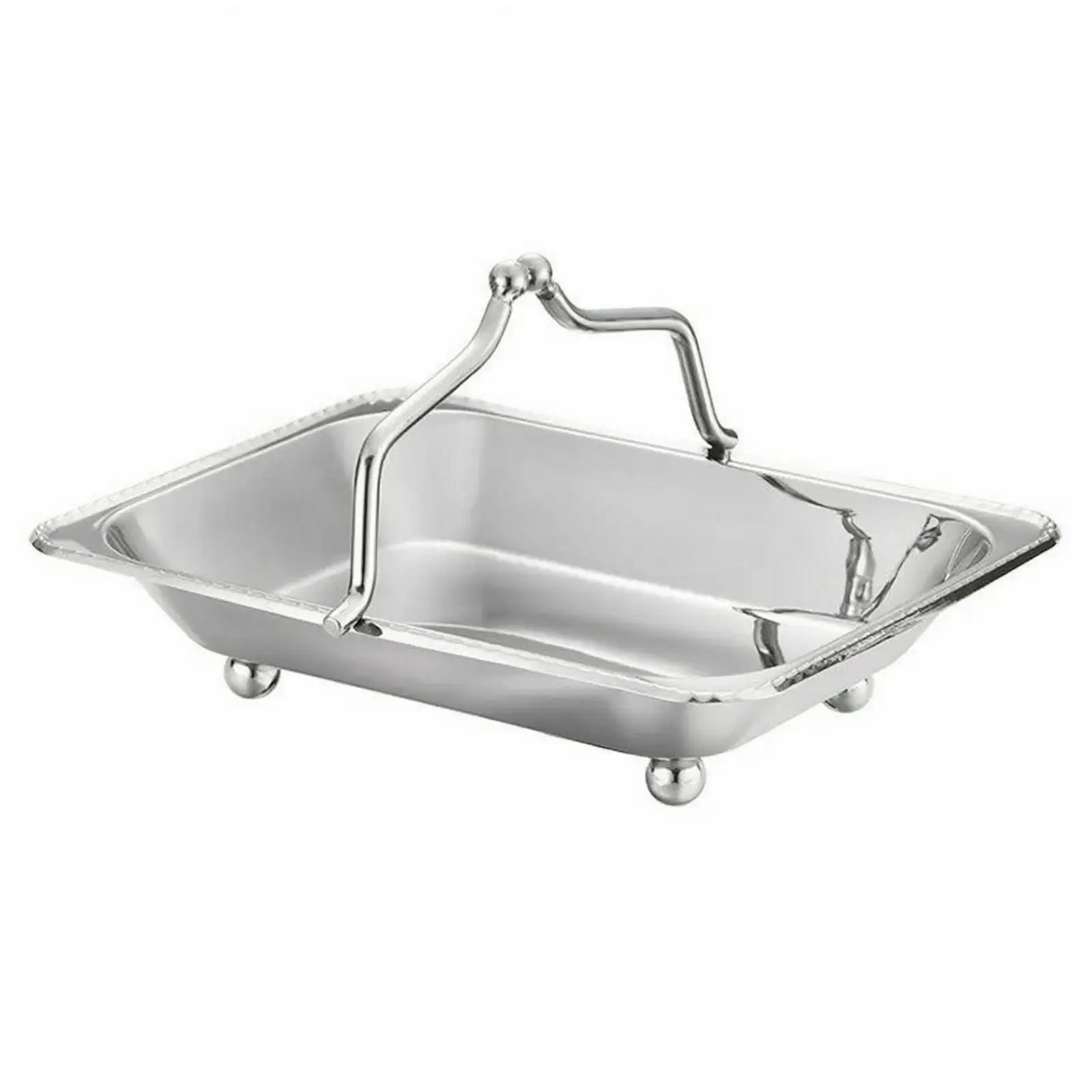 Stainless Steel Towel Tray Food Safe Rectangular Tray with Carrying Handle Portable Long-Lasting for Countertop Organization