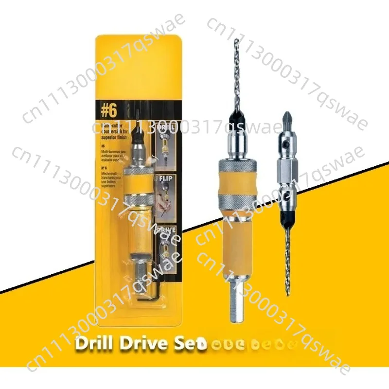Drill Drive Set Drill Flip Drive Complete Unit 2 in 1 Countersink Wood Drill Bit 6mm Accessories