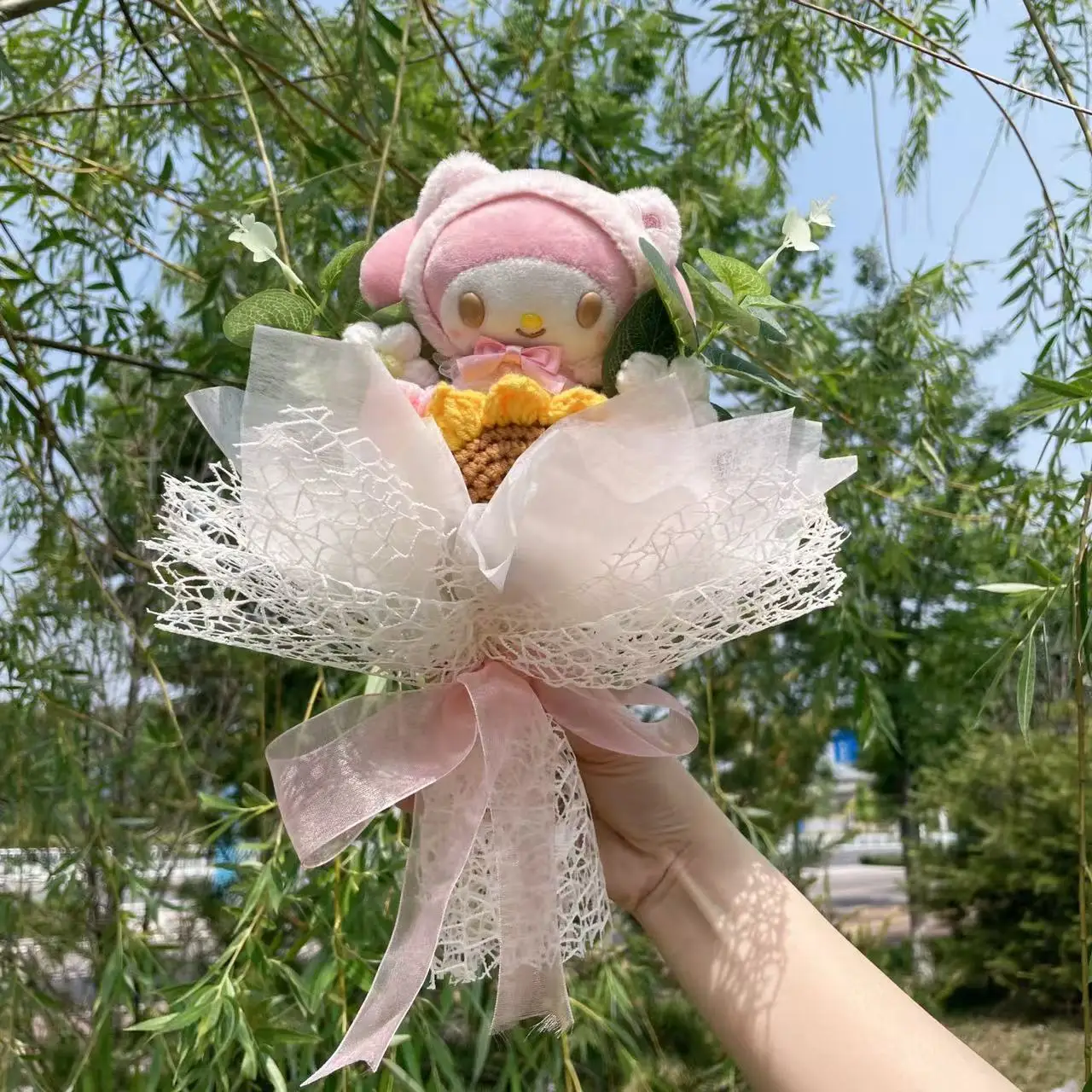 My Melody Kuromi Cinnamoroll Hello Kitty ประดิษฐ์ดอกไม้ Handmade Bouquet คริสต์มาสของขวัญวันเกิดสําเร็จการศึกษาสําหรับเด็ก