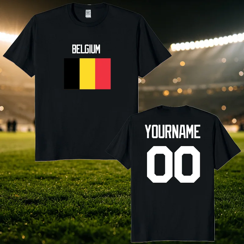 Belgium National Football Custom Name Number T Shirt Unisex Personalized DIY 2026 Football Tour Match Day Fan Streetwear Tee