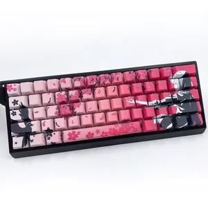 مطابقة Wooting Keycaps لوحة المفاتيح ، أغطية المفاتيح الشفافة ، الغراب ، ساكورا ، لعبة أنيمي ، مخصص ، Pbt ، حراري ، التسامي ، طباعة خمسة جوانب ، هدايا أفضل 12 لوحة مفاتيح لإصدار الفيديو للمبيعات - رقم 1