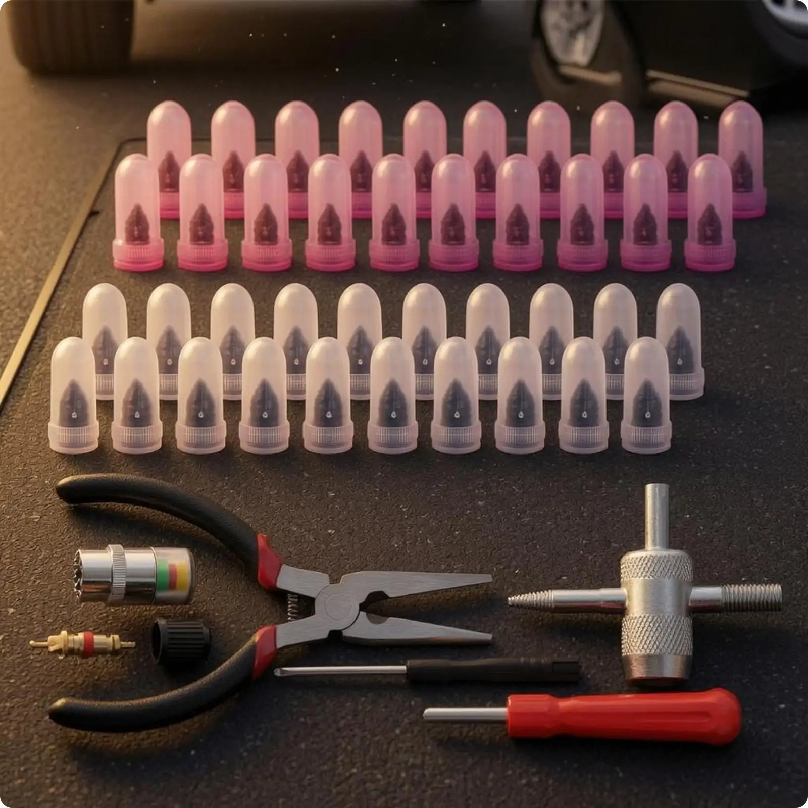 40 Pieces Tire Plug Kit Installation Tool Vehicle Maintenance Rubber Body