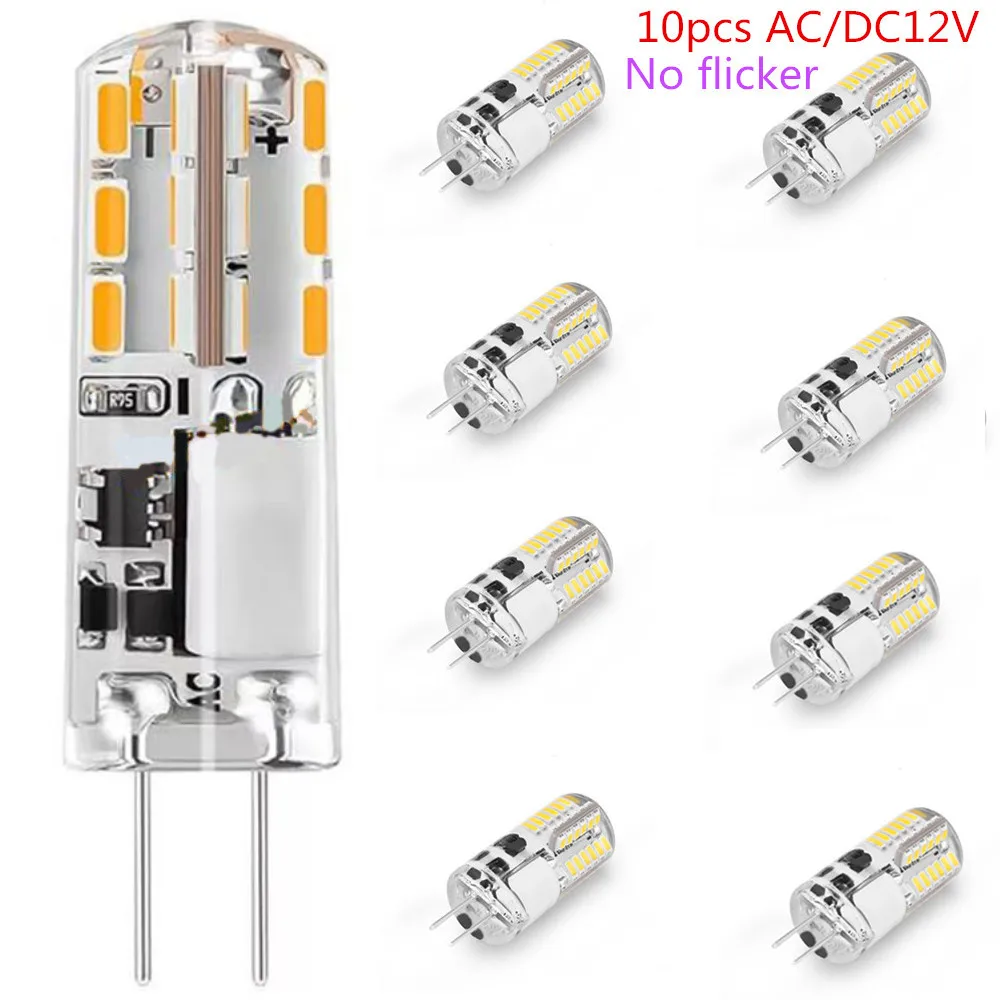 10pcs AC/DC12V No Flicker SMD3014 LED G4 Bulb LED Light Replace Traditional of Halogen Bulb Silica gel Lamp for Pendant Lighting