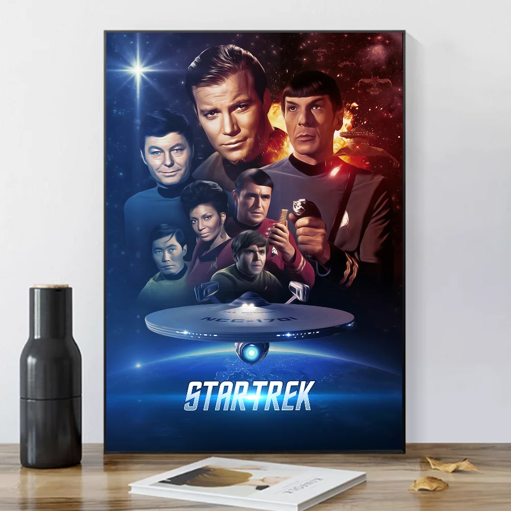 Star Trek Classic Vintage Self-adhesive Art Poster Retro Kraft Paper Sticker DIY Room Bar Cafe Stickers Wall Painting