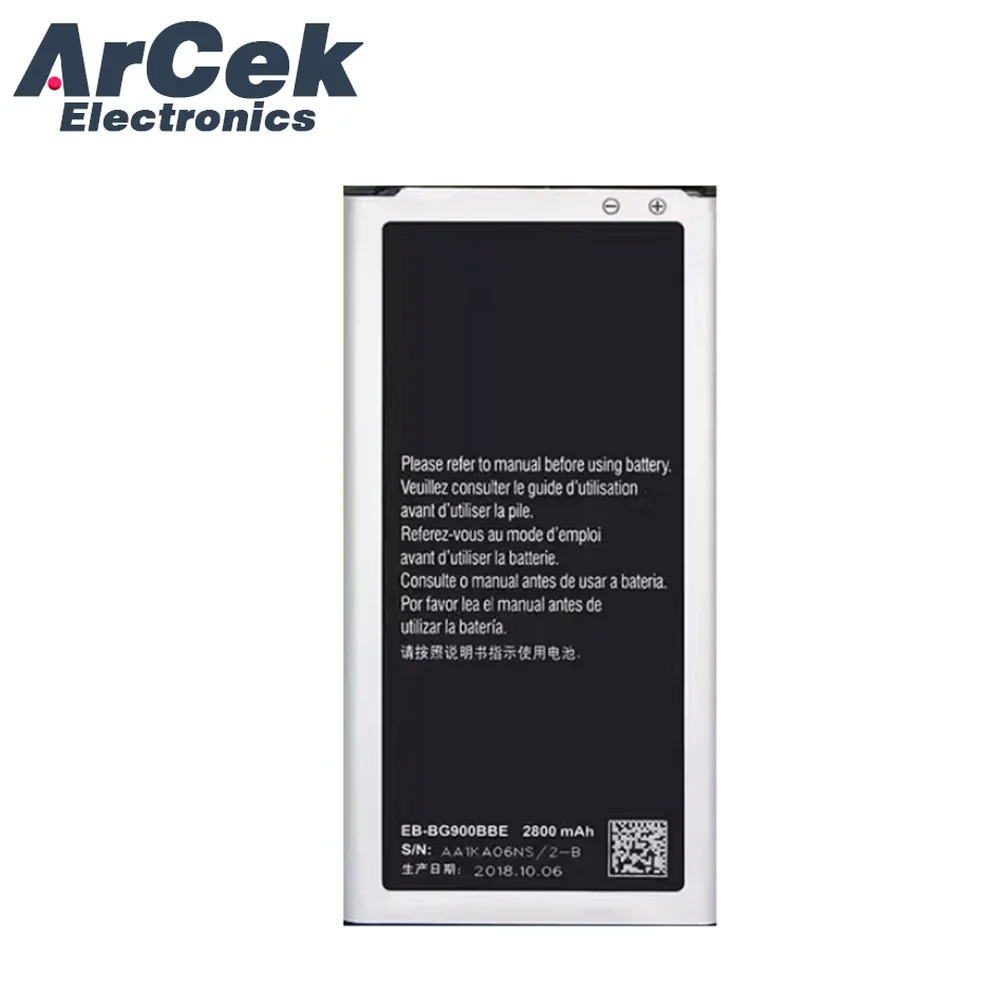100% New EB-BG900BBE Replacement Battery for Samsung Galaxy S5 SM G900 G900S G900I G900F G900H 2800mAh
