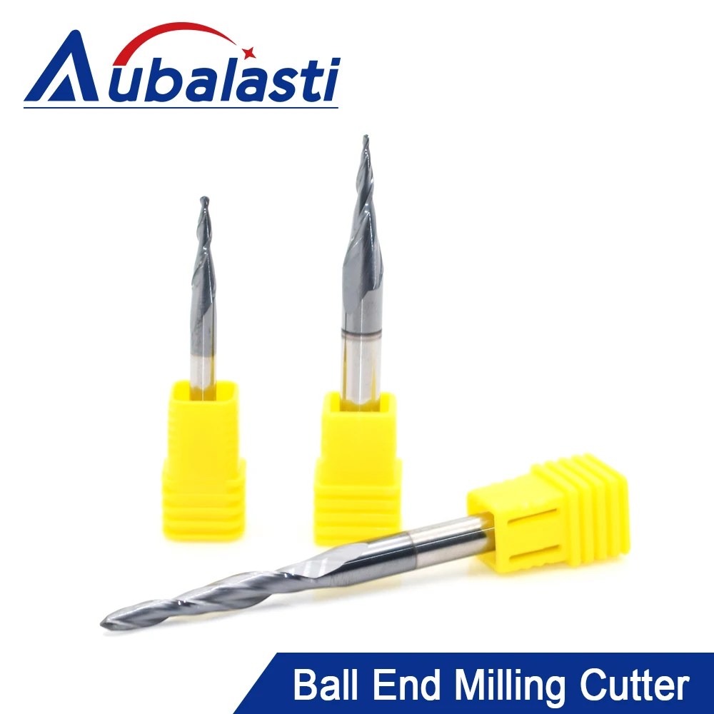 

Aubalasti HRC60 Коническая сферическая концевая фреза с твердосплавным покрытием вольфрама Конический конус Фреза с ЧПУ D4-D10 мм Гравировальная бита