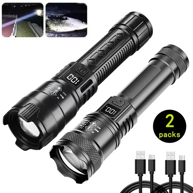 2000LM Ultra Heldere P50 LED Zaklamp Tactische EDC Noodspot Telescopische ZoomHandheld Zaklamp met 14500/18650 Batterij