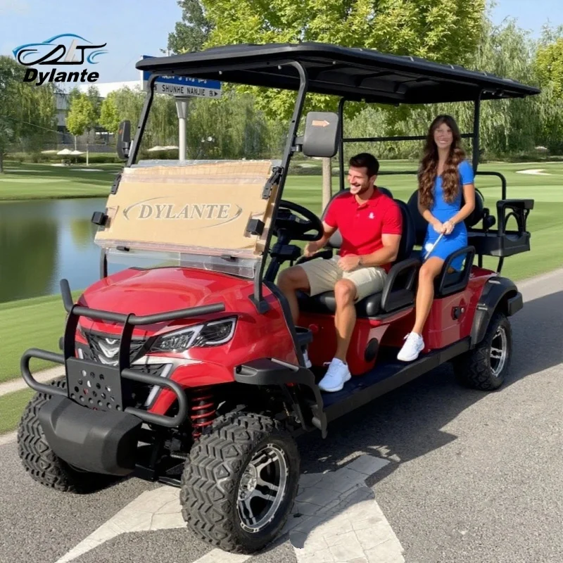 Nuovo 4 6 posti Autobus turistico Strada Legale Fuoristrada Veicolo elettrico Luce a LED Struttura a doppio braccio Carrello da golf