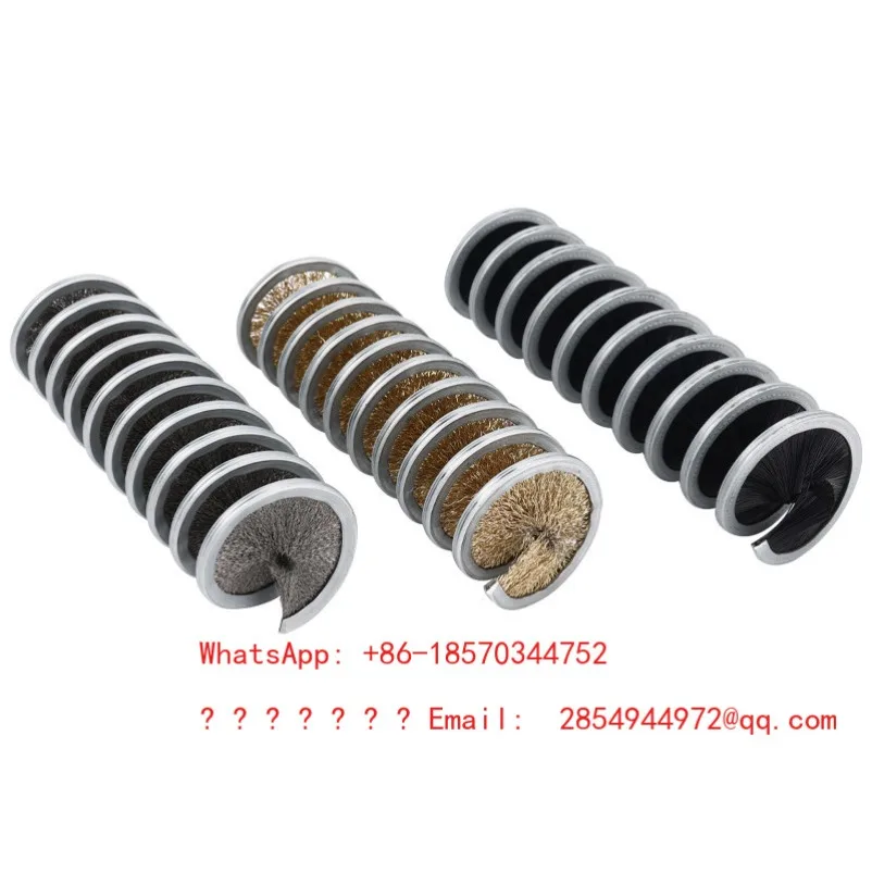 

Специализированная встроенная щетка для удаления ржавчины и пыли со стальной проволокой, пылезащитная спиральная щетка из нейлоновой проволоки