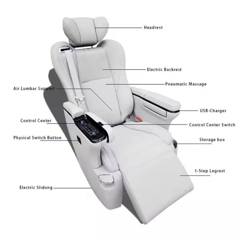 

Роскошное автомобильное сиденье с пневматическим и электрическим массажем, модифицированное для VIP-класса