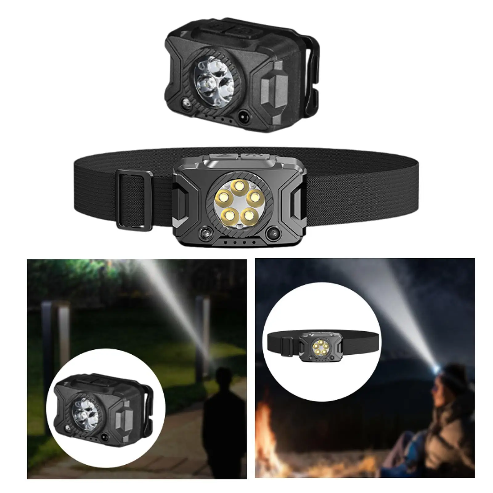 Faro impermeable ajustable con diadema para senderismo Camping pesca