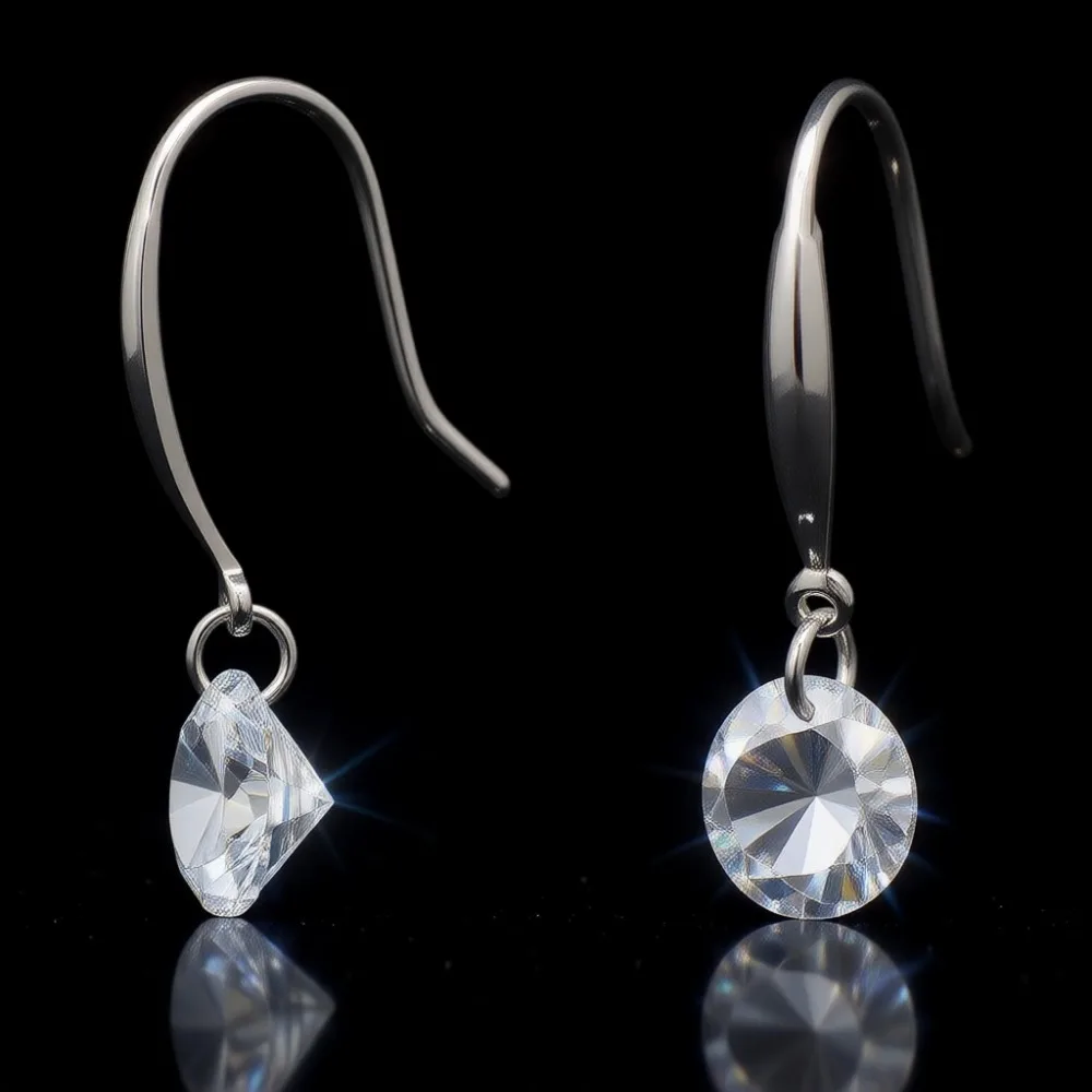 

Серебряные серьги-подвески 925 пробы с кристаллами CZ 3 карата, белые