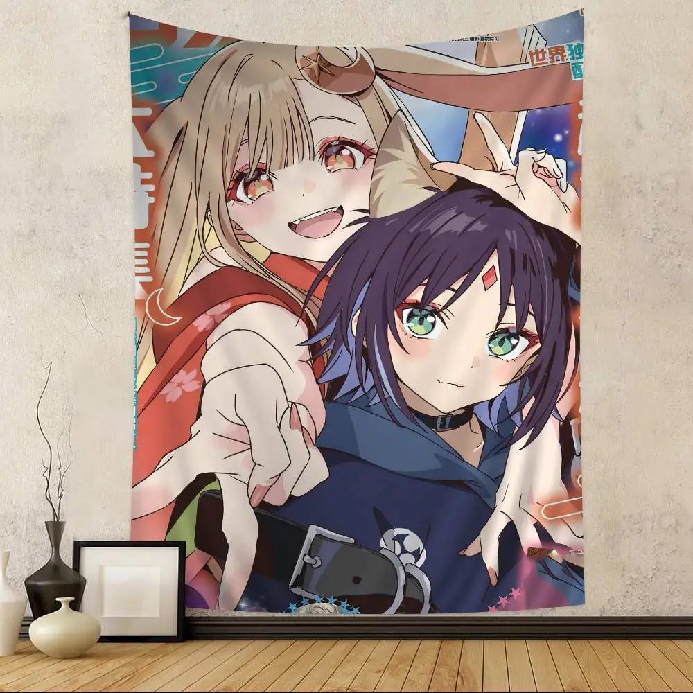Hot Anime C-Cosmic Princess Kaguya Hanging Bohemian Tapestry Bohemian Wall Tapestries Mandala Cheap Hippie Wall Hanging
