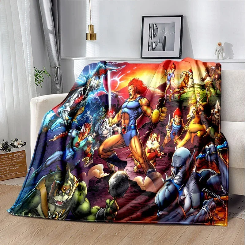 3D Print Thundercats Blanket Sofa Cover Throw Cartoon Blanket Fleece Tapestry Lightweight Warm Bed Blanket for Bedroom Couch