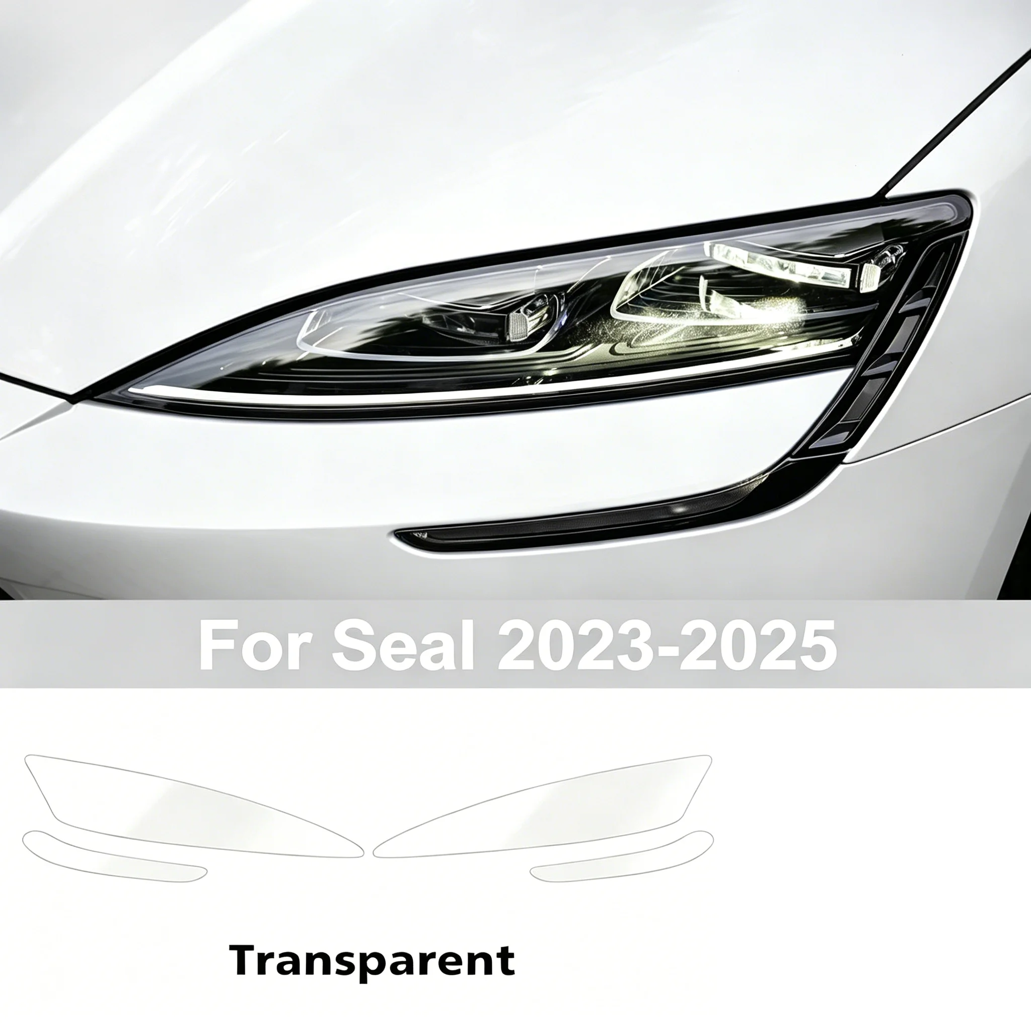 For BYD Seal 2023-2025 Headlight TPU Protective Film Black Transparent PPF Invisible Sticker Anti-Scratch Film