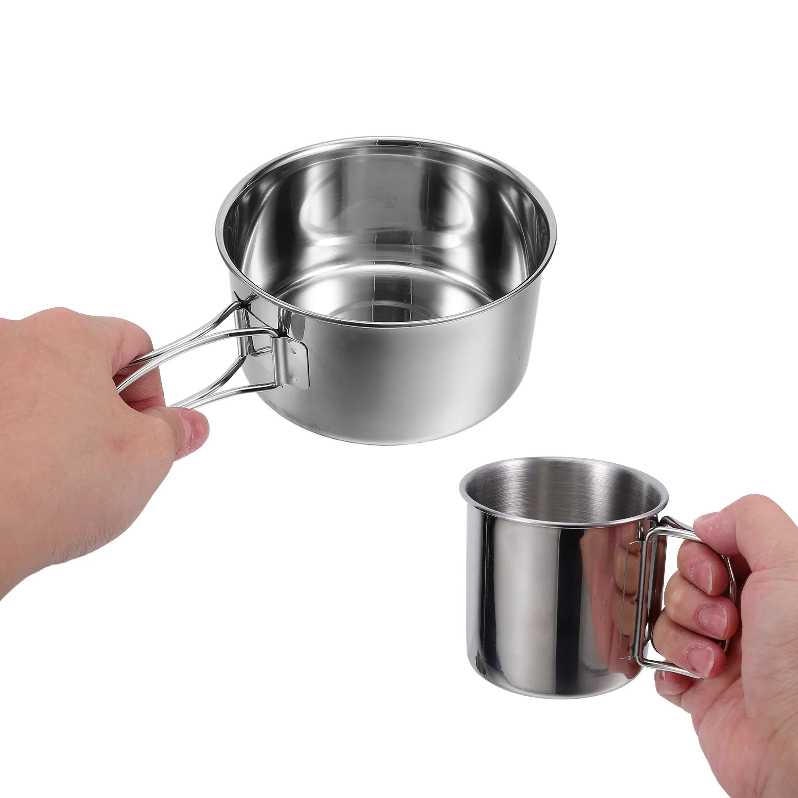 

1 set 1 Set Outdoor Folding Utensil Set Stainless Steel Portable Camping Cookware Kit For Hiking Backpacking Picnic Lightweight