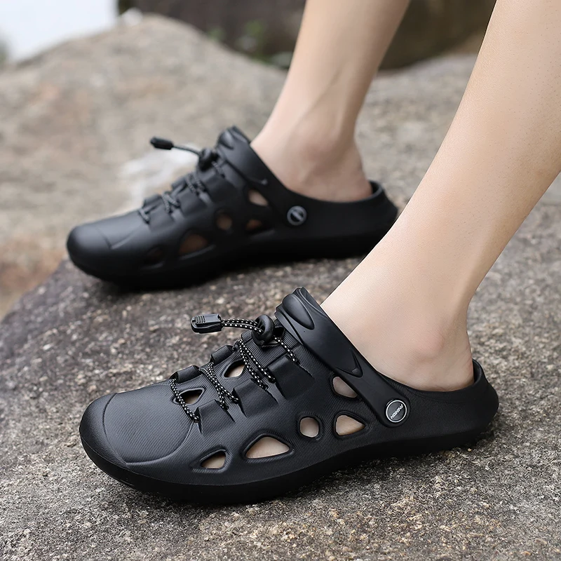 

Youth Trendy Sports Sandals Outdoor Wear Summer 2024 New Style Anti-Slip Beach Shoes Half Slippers Lightweight Thick Bottom