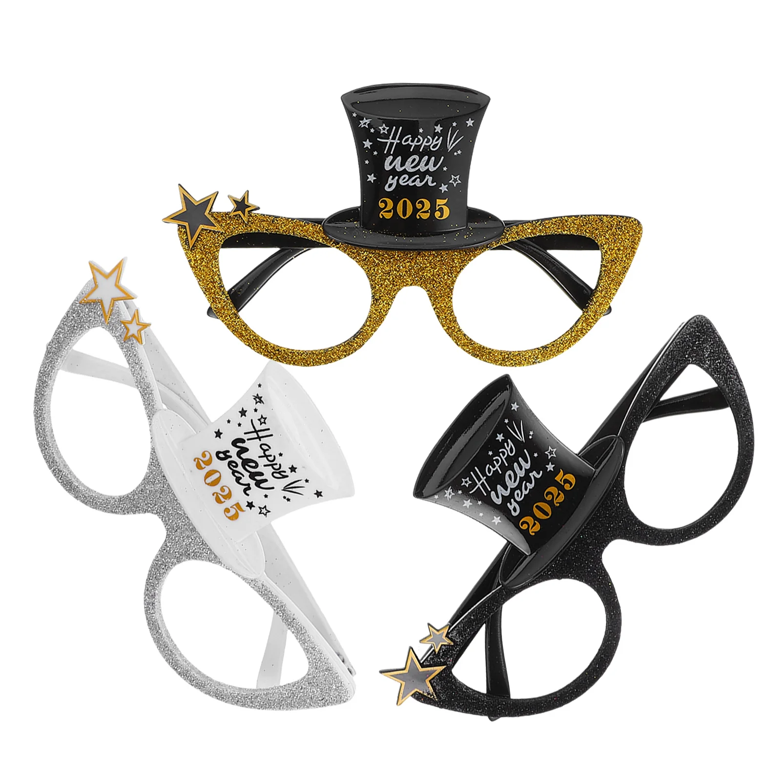 New Years Eve Glasses 2025 Digital Modeling Sunglasses Plastic Happy Party Caps