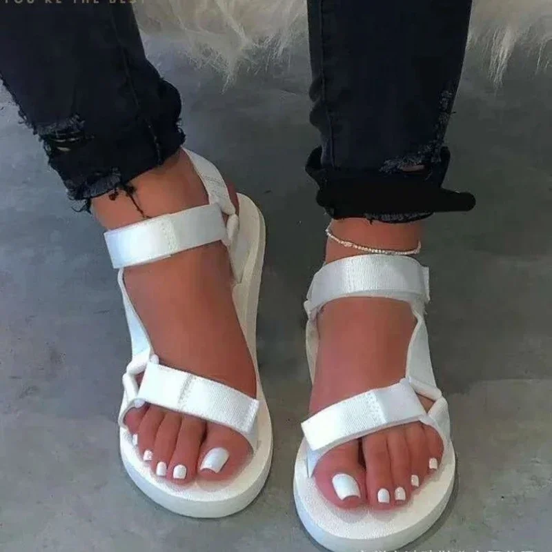 

Ladies Shoes 2024 New Summer Outdoor Walking Women's Sandals Solid Open Toe Low-heeled Roman Casual Beach Sandals Women Zapatos