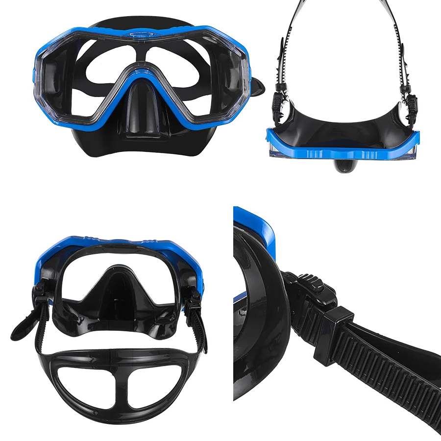 Diving mask, anti-fog 180° snorkeling mask, diving mask waterproof and anti-fog diving goggles with snorkel snorkeling set