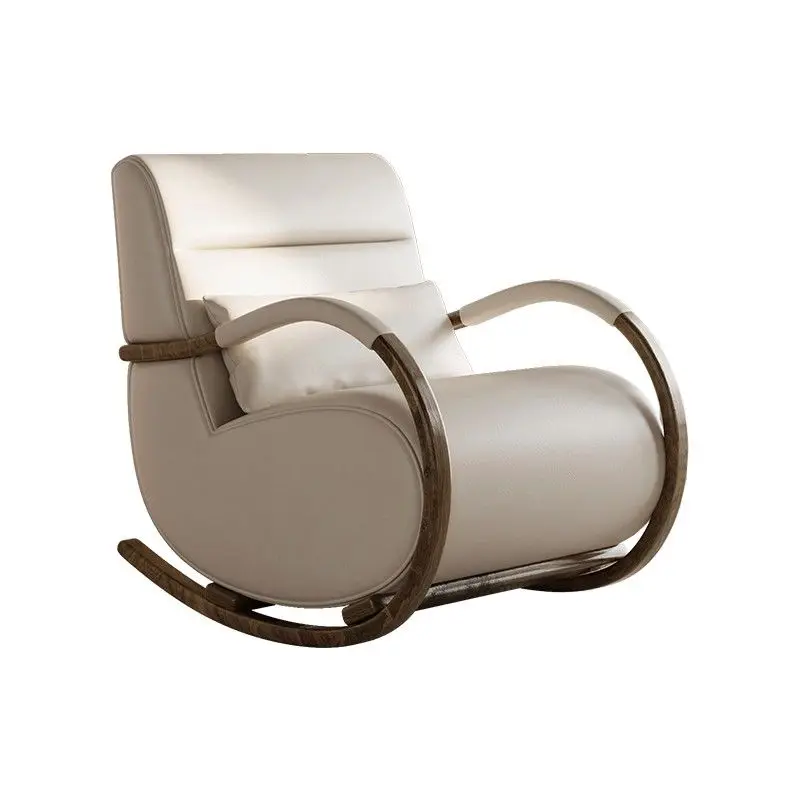 

Modern simple solid wood rocking chair, deck chair, balcony home leisure chair, living room Italian light luxury lazy