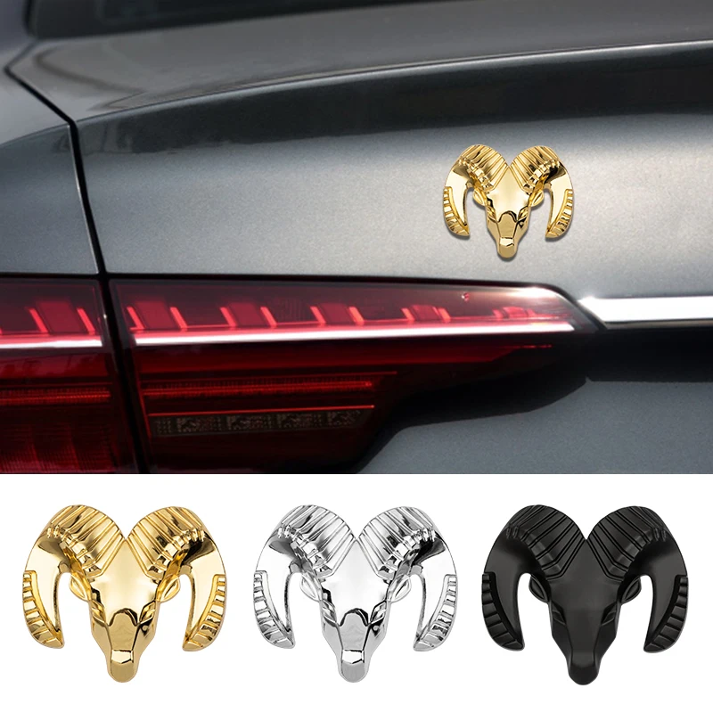 3D Metal Chrome Stickers Car Body Rear Trunk Ram Head Styling Emblem Badge For Dodge Caliber Nitro Dart Journey Charger RAM 1500