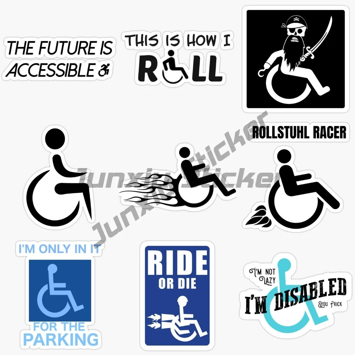 Disabled Wheelchair Creative Warn Vinyl Sticker Laptop Stickers Biology Accesorios Truck Stickers Kids Windows Walls Decals