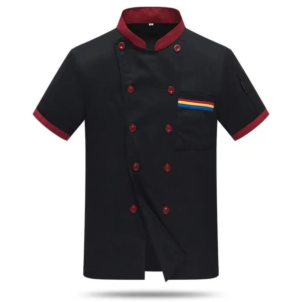 Manteau de chef professionnel – Uniforme de cuisine unisexe à manches longues et courtes pour le boulanger, la pâtisserie, le personnel du restaurant et de la cafétéria