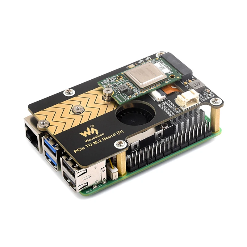 Placa adaptadora Raspberry Pi 5 PCIe para M.2 (D) com caixa acrílica NVMe M.2 SSD 2280 / 2260 / 2242 / 2230 Tamanho Gen2 Gen3 Suporte