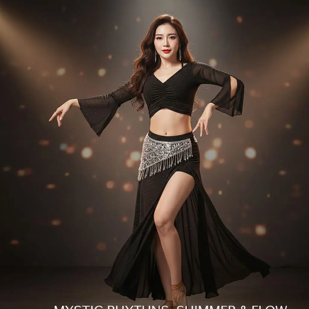 

Костюм для восточных танцев из чистой сетки, юбка-труба, для тренировок и выступлений танцовщиц ближнего востока