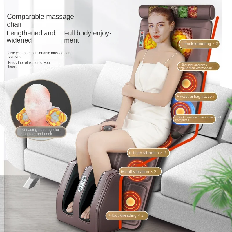 Electric Massage Mattress Vibrating Heating Infrared Massager Kneading Mat For Neck Back Foot Full Body Pain Relief Relaxation