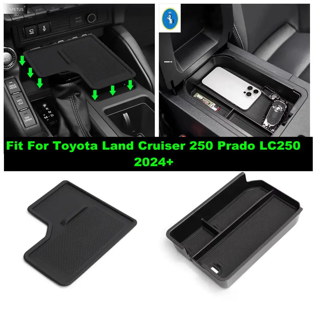 

For Toyota Land Cruiser Prado 250 LC250 2024 2025 Center Storage Box / Wireless Phone Charging Silicone Non-slip Pad Accessories