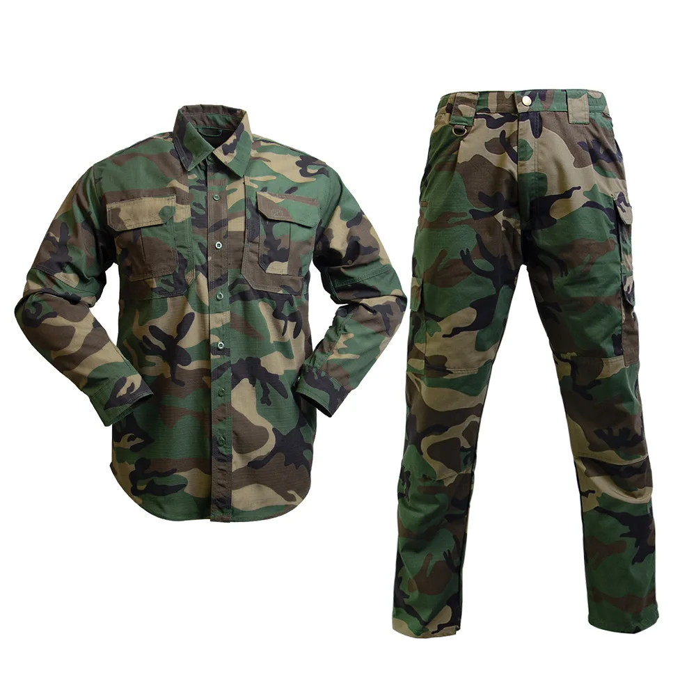 Hunting Jacket For Man 2024 New Autumn Spring Tactical Camouflage Long Sleeve Shirt Outdoor Instructor Runway Tracksuit Set High