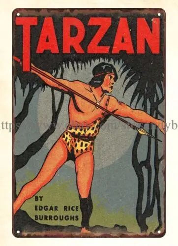 1935 TARZAN ICE CREAM PREMIUM BOOK COVER metal tin sign home wall decor items