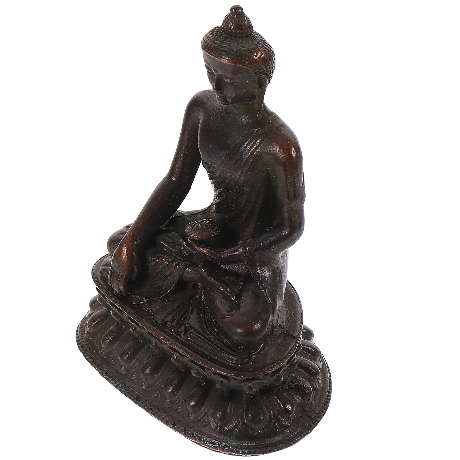 Delicada Estatua de Buda para Escritorio, Estilo Retro de Aleación, Decoración para Mesa de Oficina u Hogar, Exquisito Adorno Budista