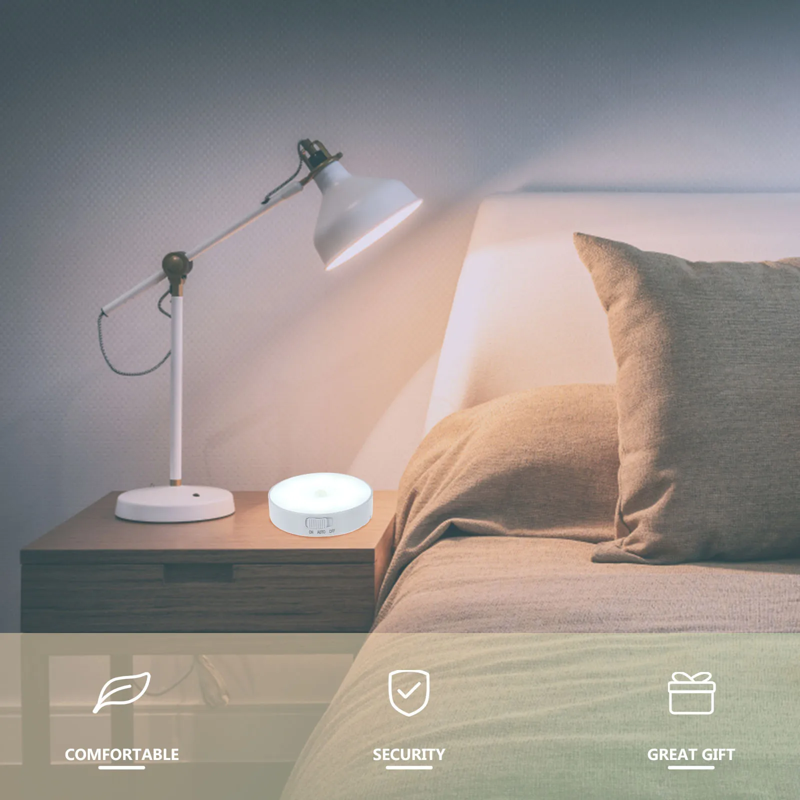 

Motion Sensor Night Light Small Lamp Decorate Home Cabinet Bedside Human Use Body Sensing White Wardrobe Child