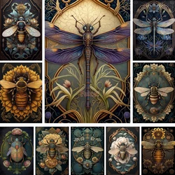 Flowers Insect Bee Pre-Printed 11CT Cross Stitch Embroidery Set Painting Handiwork Needlework Hobby Jewelry Different Home Decor