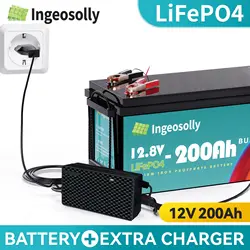 Local warehouse 12V 100AH 200AH 300AH LiFePO4 Battery For RV Campers Solar Energy Storage Off-Road Off-grid Boat Motor Inverter