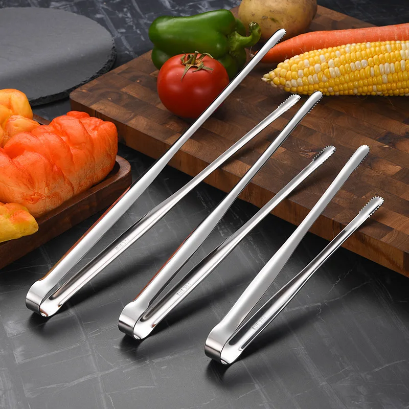 Stainless Steel Grill Tongs BBQ Steak Food Clip Bread Tong Cooking Outdoor Grilling Non-stick Steak Clamp Kitchen Gadgets