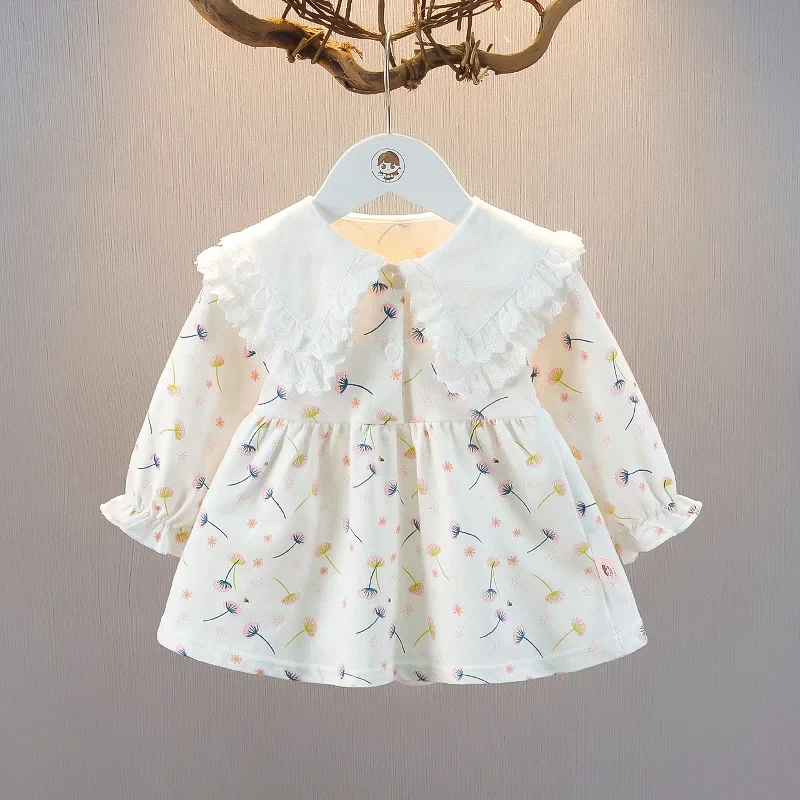 Falda pequeña Floral para niña, primavera y otoño, estilo occidental, vestido de estilo coreano, 1Y-4Y