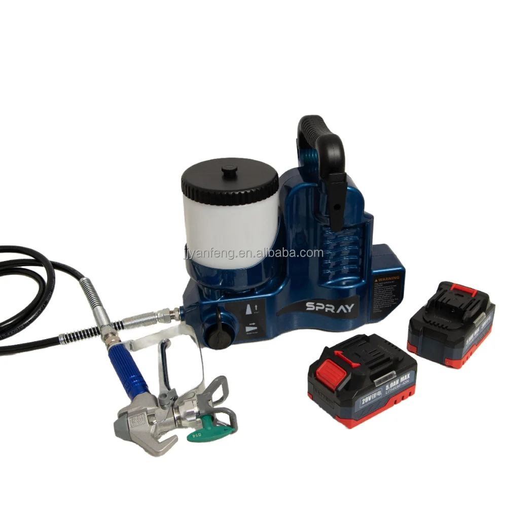 بخاخ طلاء لاسلكي بدون هواء مع مسدس رش سريع للبطارية، بخاخ محمول عالي الأداء لجميع الأسطح