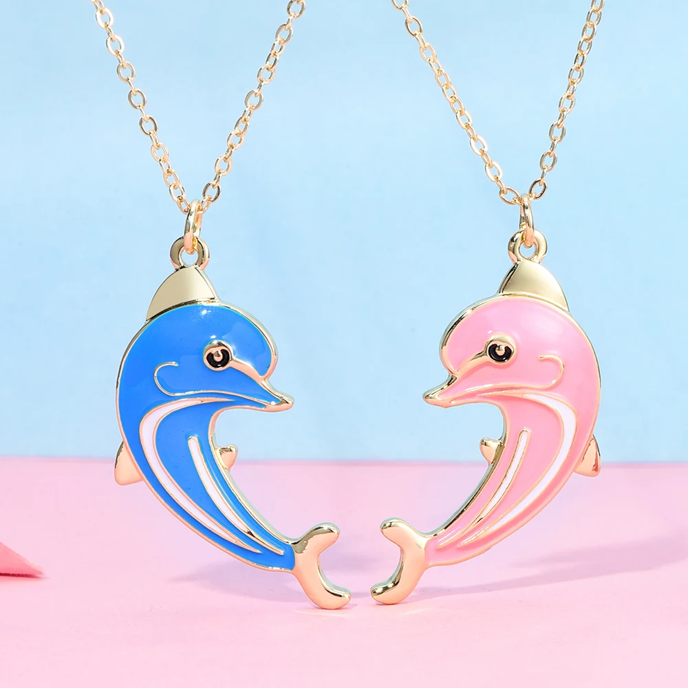 

2PCS Cat Matching Necklaces Best Friend Heart Yin Yang Friendship Pendant Couple Fashion Daily Jewelry Gifts for Boy Girls