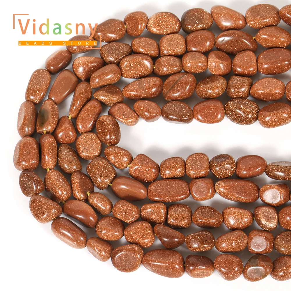 8-10mm Goldener Sandstein Unregelmäßige Ovale Lose Perlen für Schmuckherstellung, DIY-Armbänder, Zubehör – Detail 4
