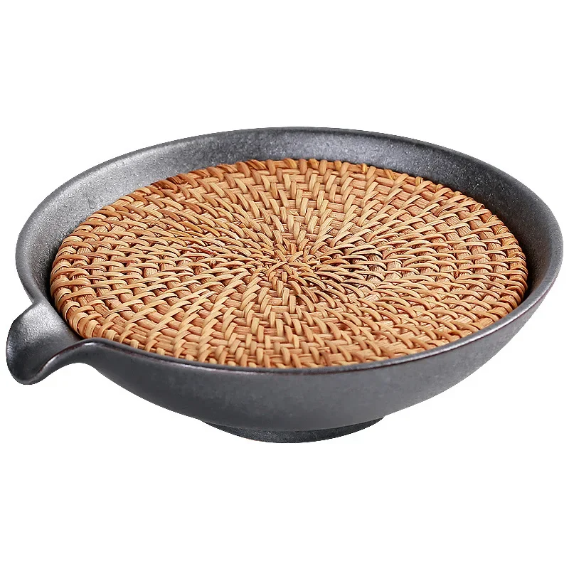 Japanese Rattan Pot Tray Ceramic Pot Tray Bamboo Tea Tray Pot Mat Tea Mat Kung Fu Tea Utensils Tea Ceremony Utensil Tea Table