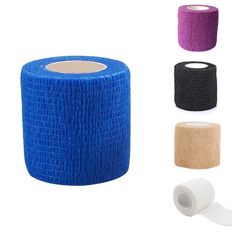 Cohesive Tape,Self-Adhesive Elastic Wrap Bandage Tape(5X450cm, Pack Of 12)